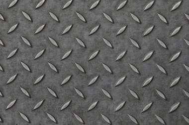 Bazı sokak mobilyalarına ait metalik doku. Detaylı olarak giyilmiş metal dokular. Metal damga dokusu. Gri metal arka plan. İnşaat ve malzeme tasarımı için kusursuz desen