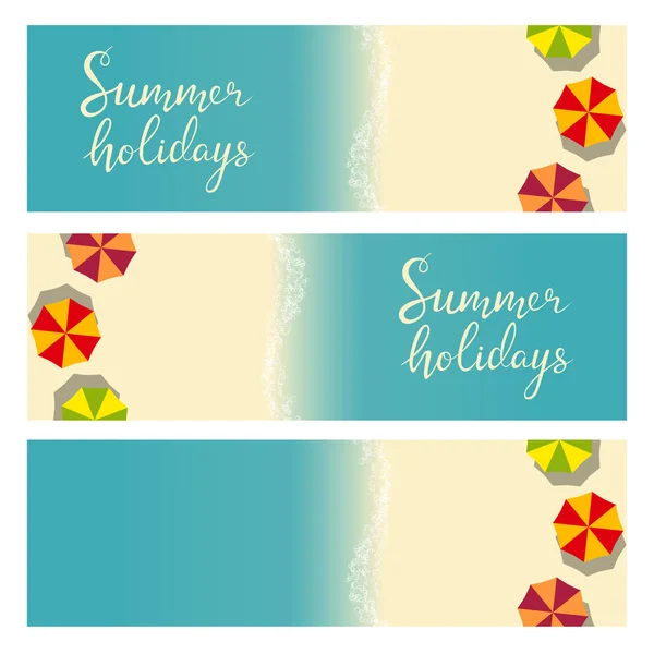 Beach summer holiday template for flyer — Stock Vector