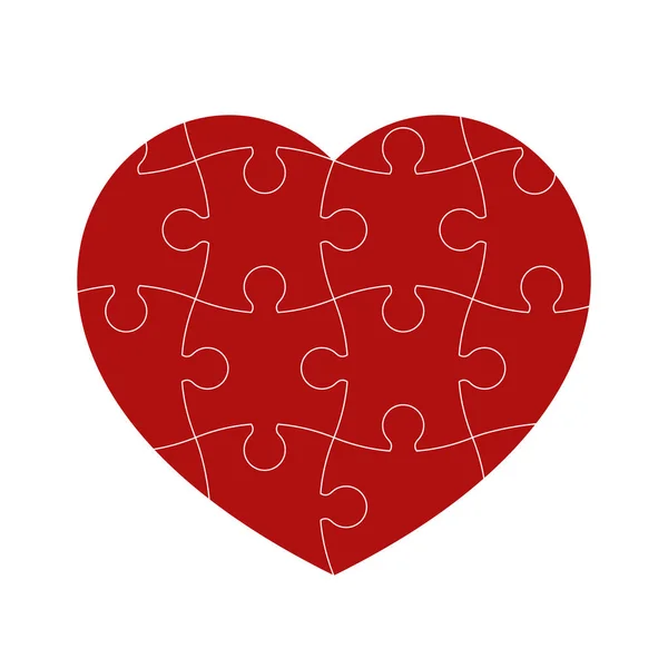 Red puzzle heart — Stock Vector