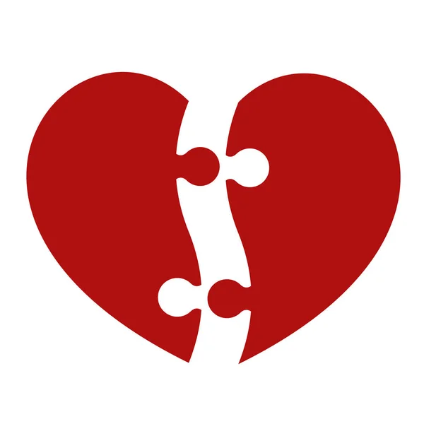 Piros puzzle szív — Stock Vector