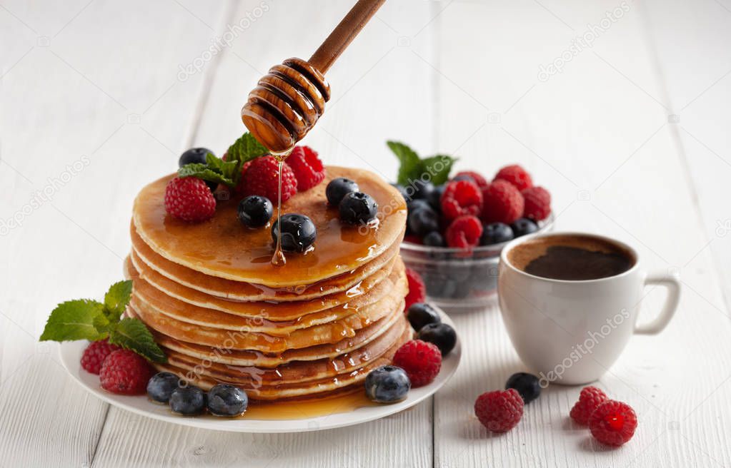 American blueberry pancakes