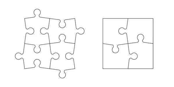 Set puzzelstukjes — Stockvector