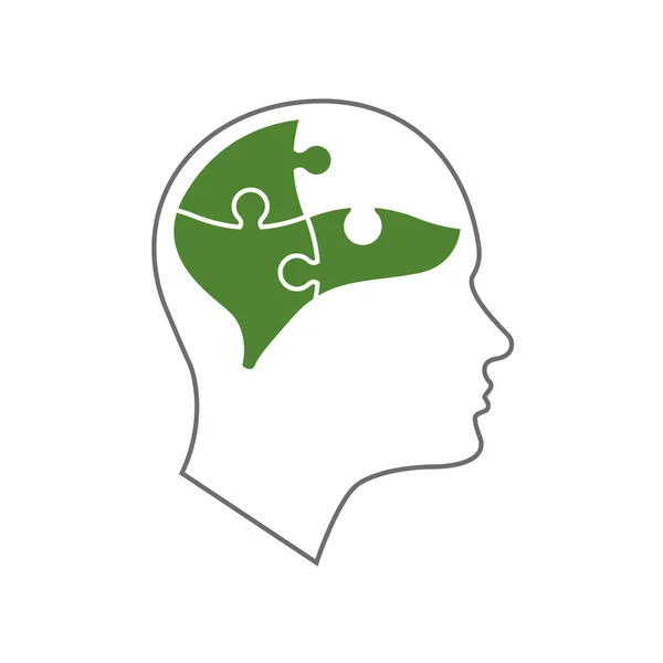 Head icon for mental health — Stock Vector