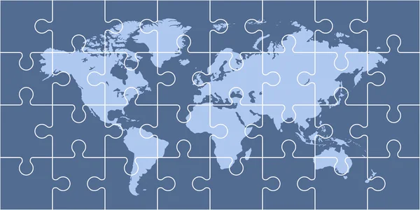 Puzzle mapa del mundo — Vector de stock