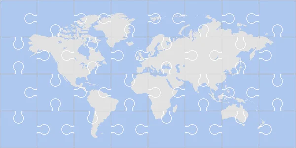 Puzzle mapa světa — Stockový vektor