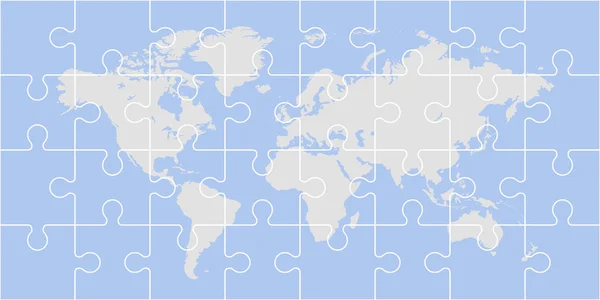 Puzzle world map — Stock Vector