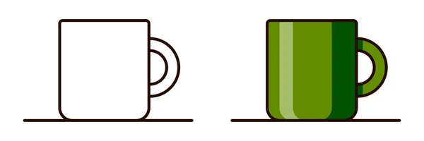 Icone per tazza da tè — Vettoriale Stock