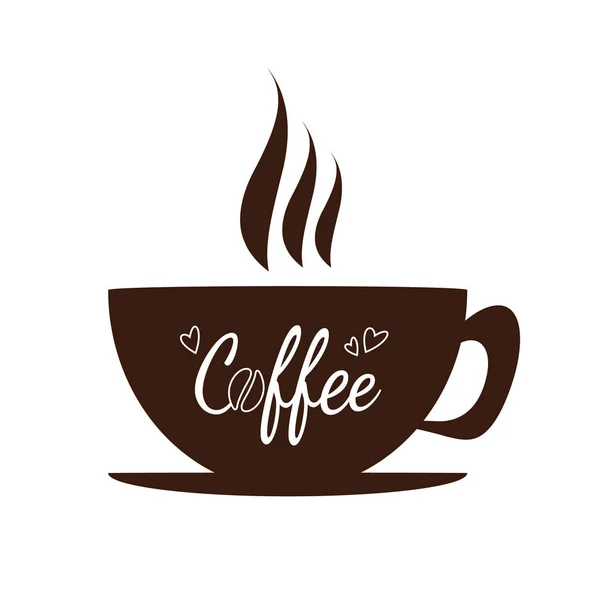 Kaffeetasse mit Schriftzug — Stockvektor