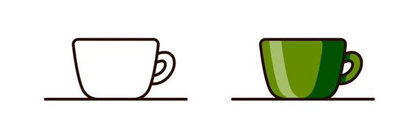 Iconos para la taza de té — Vector de stock