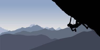 Bir dağcının silueti