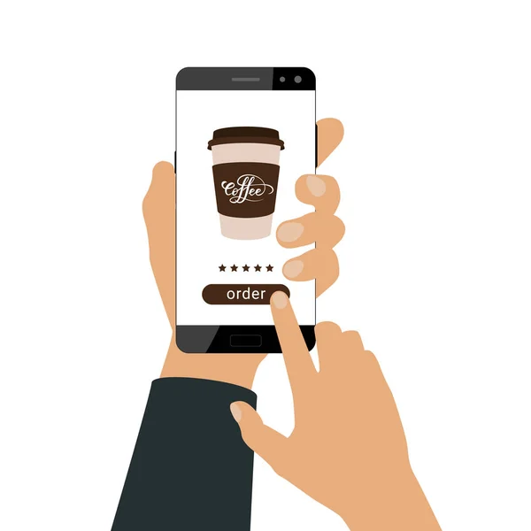 Кава замовлення онлайн — стоковий вектор