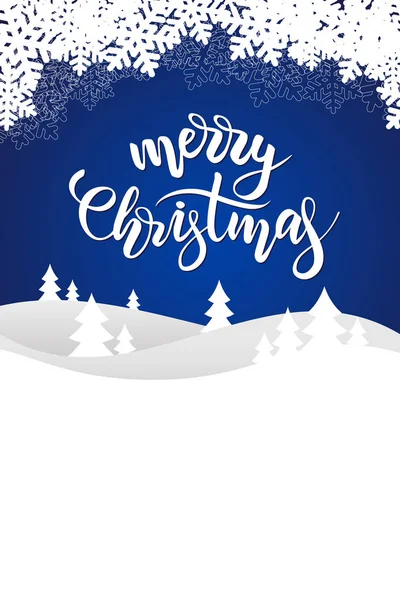 Blue Merry Christmas card — Stock Vector