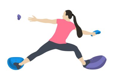 tırmanma duvarı üzerinde kadın