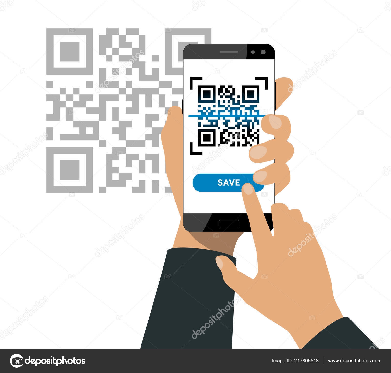 Amostra de código qr vetorial para digitalização de smartphone