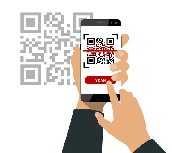 Qr 코드를 스캔 — 스톡 벡터