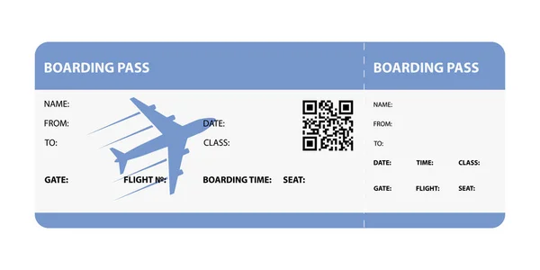 Blue boarding pass — Stock Vector