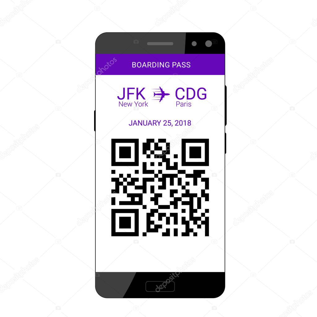 boarding pass on smartphone