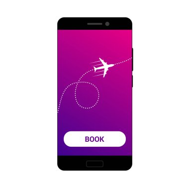 bir akıllı telefon ekranında simgesi uçak