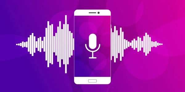 Microphone à l'écran d'un smartphone — Image vectorielle