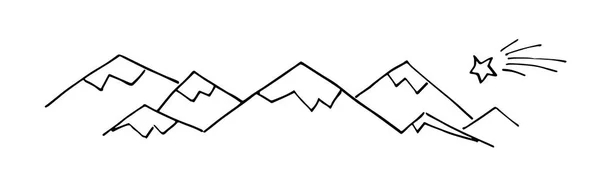 Montagnes style doodle — Image vectorielle