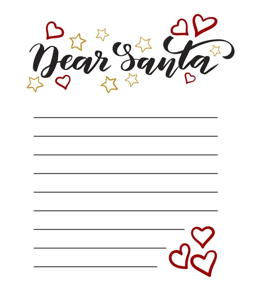 Template Letter to Santa — Stock Vector