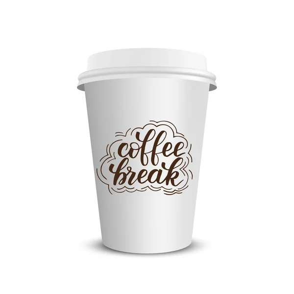 Vettore realistico tazza di caffè di carta — Vettoriale Stock