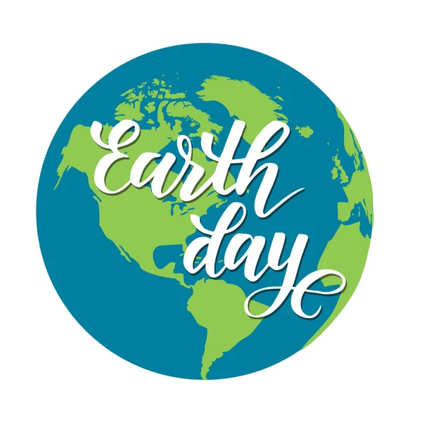 Earth Day moderne Pinsel-Kalligraphie — Stockvektor