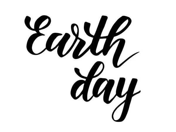 Earth Day moderne Pinsel-Kalligraphie — Stockvektor