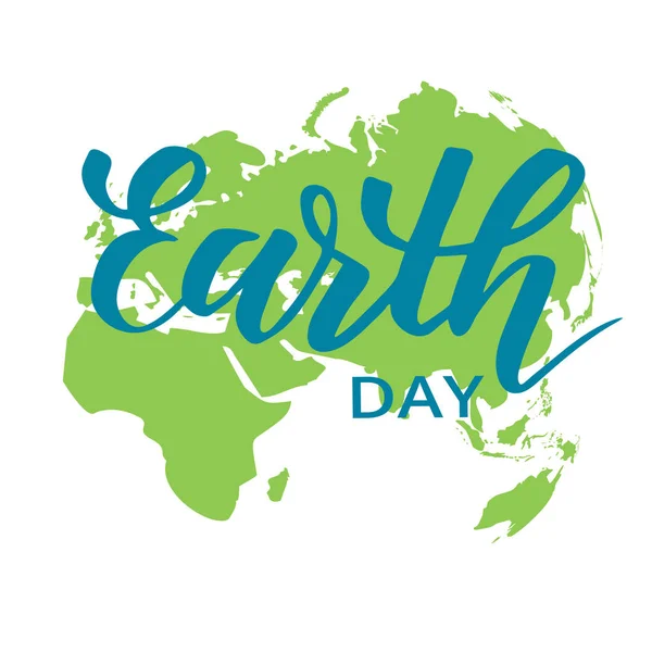 Earth Day moderne Pinsel-Kalligraphie — Stockvektor