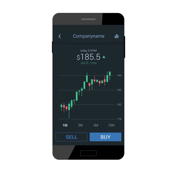Interface mobile trading — Image vectorielle