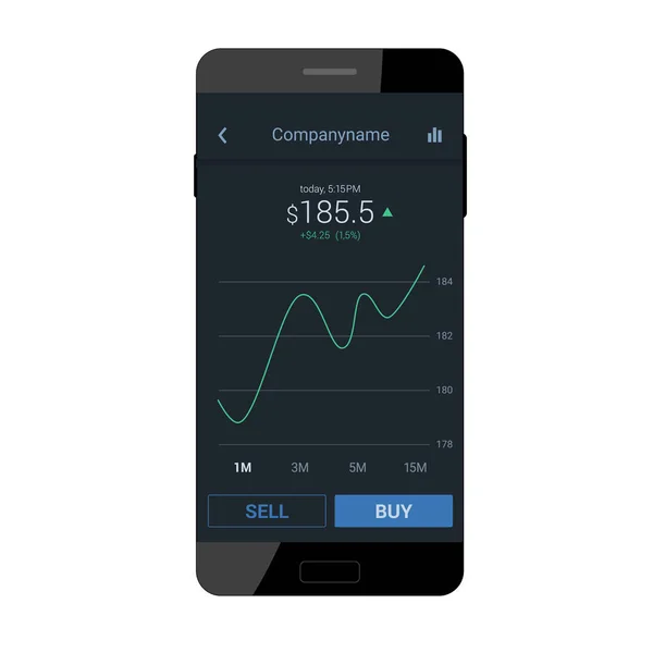 Interface mobile trading — Image vectorielle