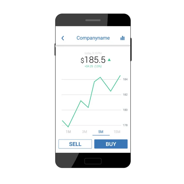 Interfaz móvil de comercio — Vector de stock