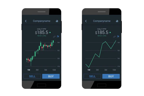 Interface mobile trading — Image vectorielle