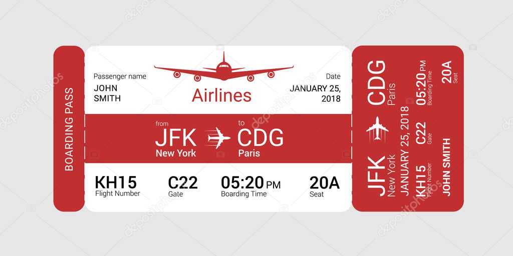 Red boarding pass