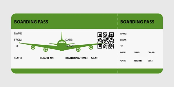 Green boarding pass — Stock Vector
