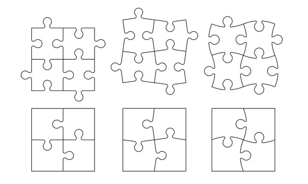 Set of puzzle pieces — Stock Vector