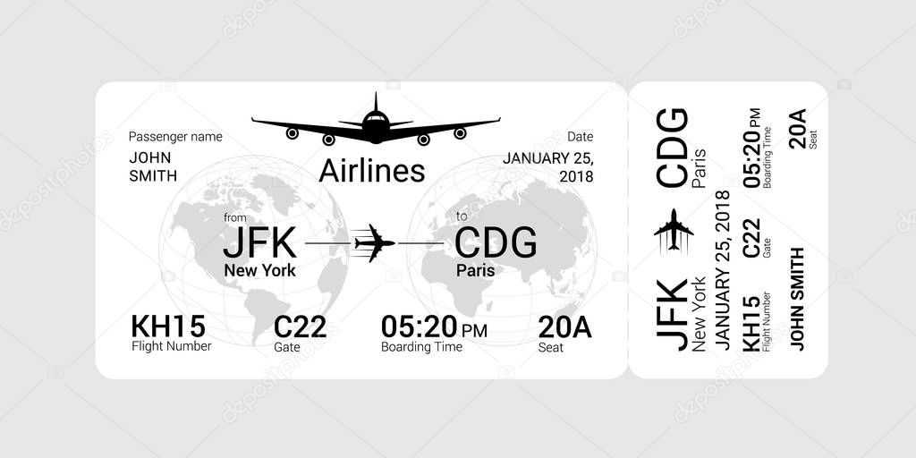 White boarding pass