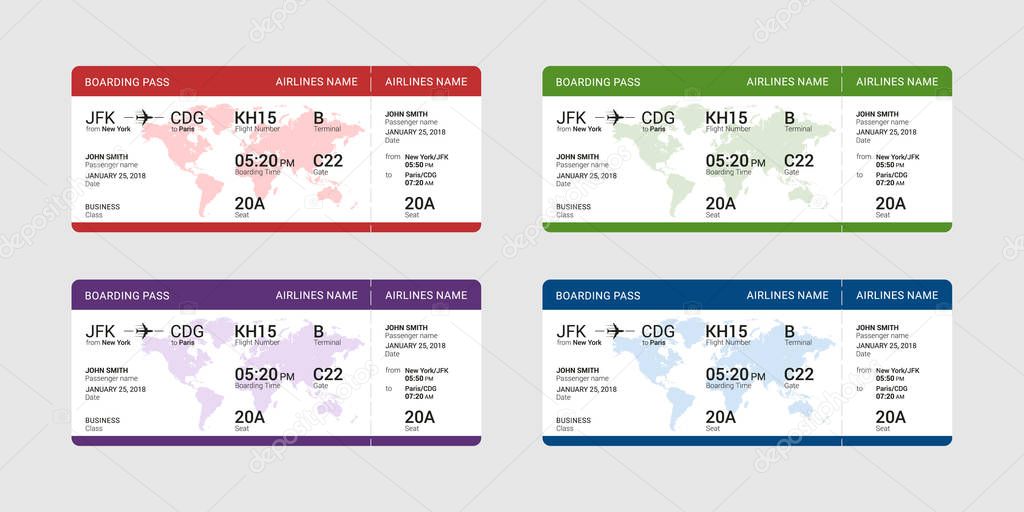 Set of boarding passes