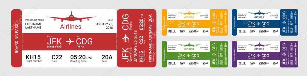 Set of boarding passes