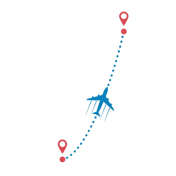 Flugzeug und seine Spur — Stockvektor