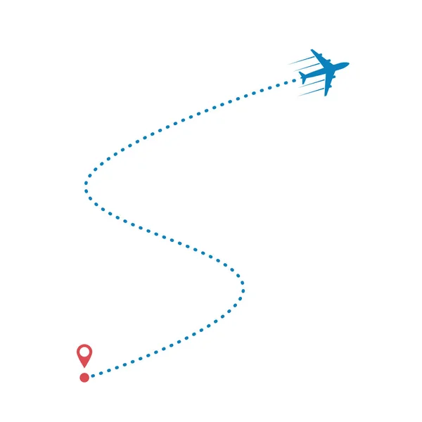 Plan et sa trajectoire — Image vectorielle