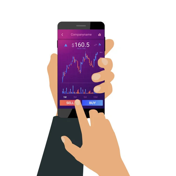Kézzel tart egy smartphone — Stock Vector