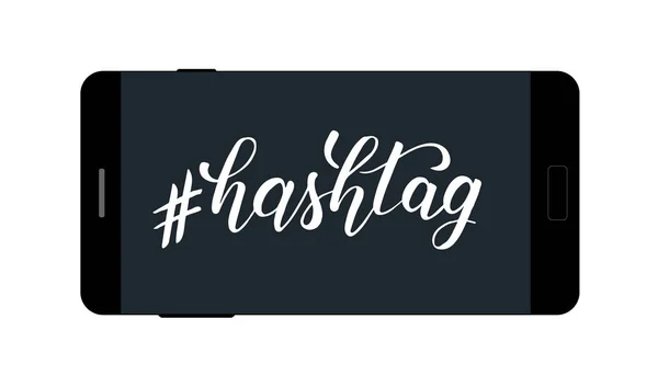 Hashtag brush calligraphy — Stock Vector