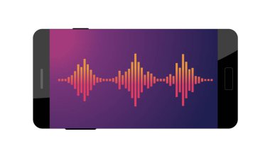 Turuncu ses dalgaları bir akıllı telefon ekranında