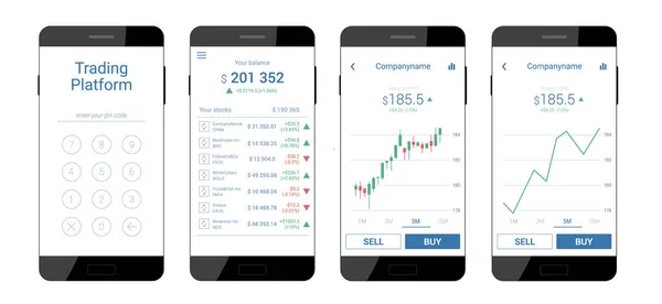 Interface mobile trading — Image vectorielle