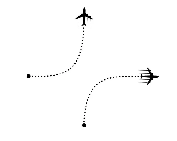 Plan et sa trajectoire — Image vectorielle