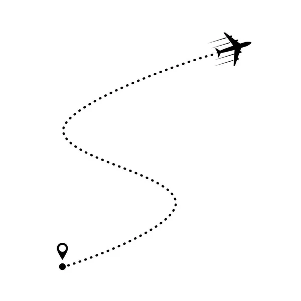 Plan et sa trajectoire — Image vectorielle