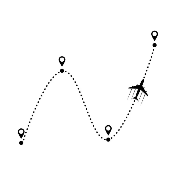 Самолет и его след — стоковый вектор