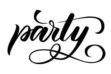 Handwritten brush calligraphy Party