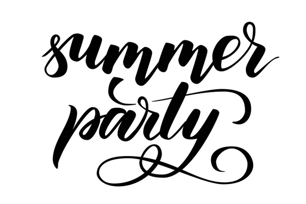 Handwritten brush calligraphy Summer party — Stockvector